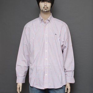 Vineyard Vines Men's LARGE Plaid Shirt LS Red Blue